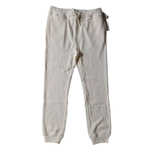 Treasure & Bond Ivory Cream Ribbed Drawstring Joggers Girls Size Large 10/12 - Picture 1 of 14